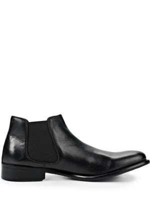 Černé pánské kožené kotníkové boty Paolo Vandini Velikost: 41
