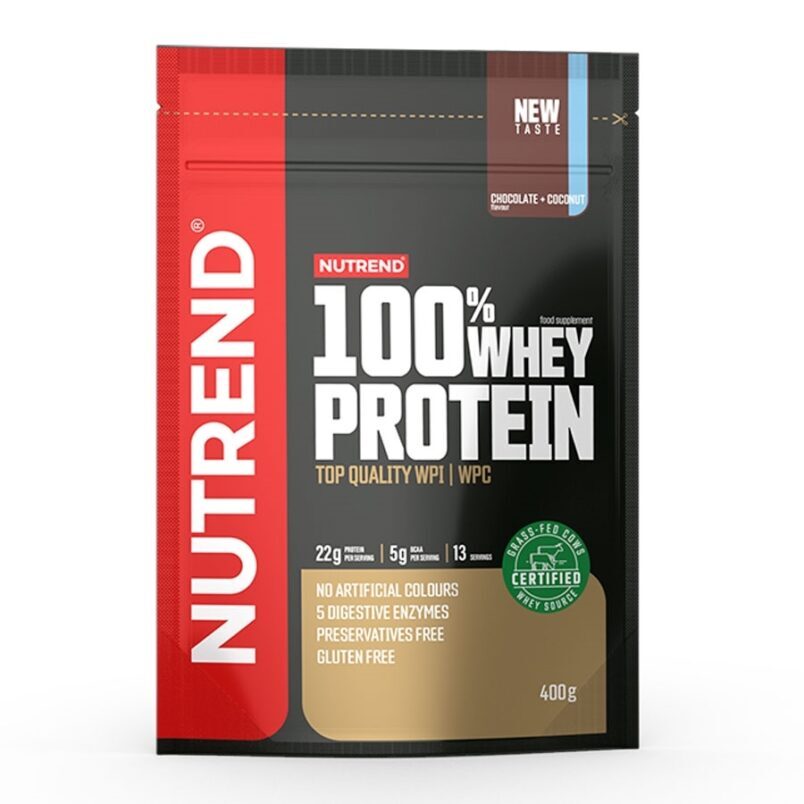 Práškový koncentrát Nutrend 100% WHEY Protein 400g  čokoláda-kakao