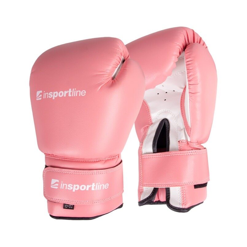 Boxerské rukavice inSPORTline Ravna  růžovo-bílá  4oz