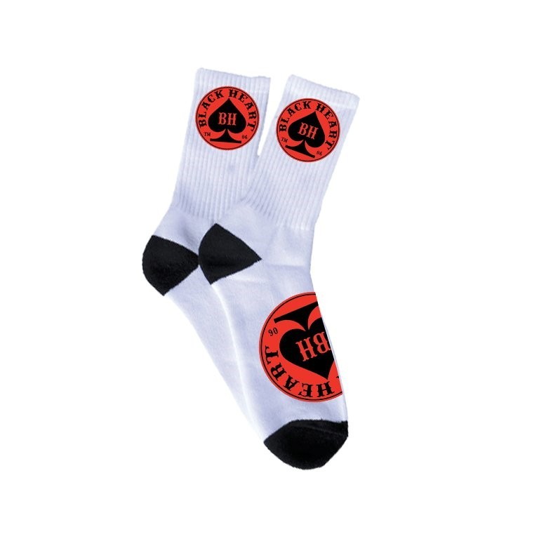 Ponožky BLACK HEART Red Ace Socks  bílo-černo-červená  8-9